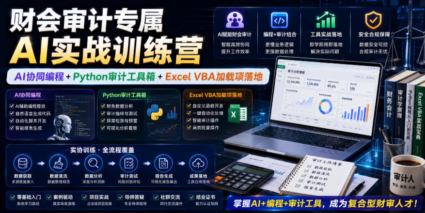 财会审计专属AI实战训练营｜AI协同编程+Python审计工具箱+Excel VBA加载项落地-知识星球
