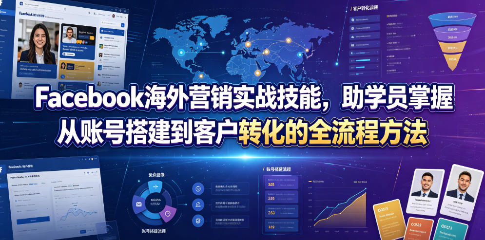 Facebook海外营销实战技能，助学员掌握从账号搭建到客户转化的全流程方法-知识星球