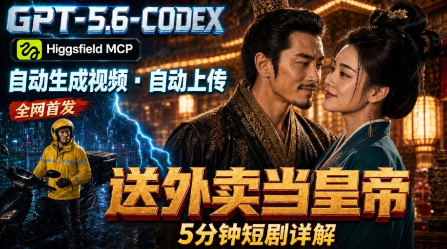 GPT-5.6 Codex+Higgsfield MCP：一条指令生成5分钟短剧并自动上传YouTube(油管)-知识星球
