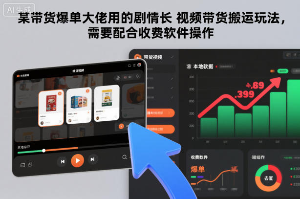 某带货爆单大佬用的剧情长视频带货搬运玩法，需要配合收费软件操作-知识星球