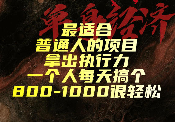 最适合普通人的项目，拿出执行力一个人每天搞个800-1k很轻松【揭秘】-知识星球