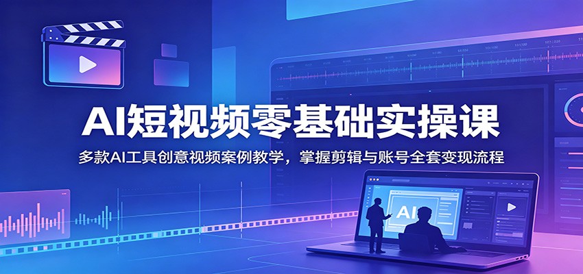 AI短视频零基础实操课：多款AI工具创意视频案例教学，掌握剪辑与账号全套变现流程-知识星球