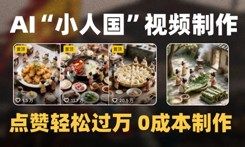 爆款1000W+播放微缩景观迷你小人国AI视频0成本制作全流程教学-知识星球