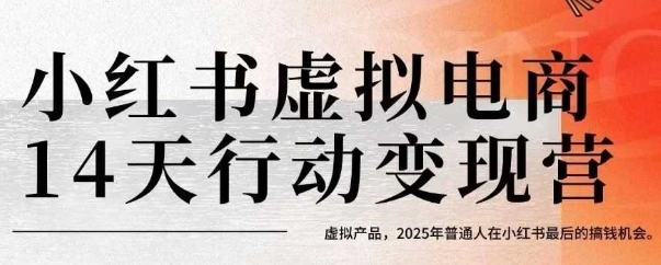 小红书虚拟电商14天变现训练营，虚拟产品，2025年普通人在小红书最后的搞钱机会(更新)-知识星球