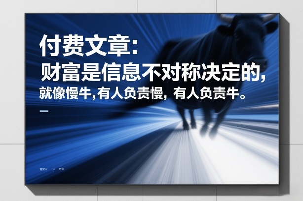 付费文章：财富是信息不对称决定的，就像慢牛，有人负责慢，有人负责牛-知识星球