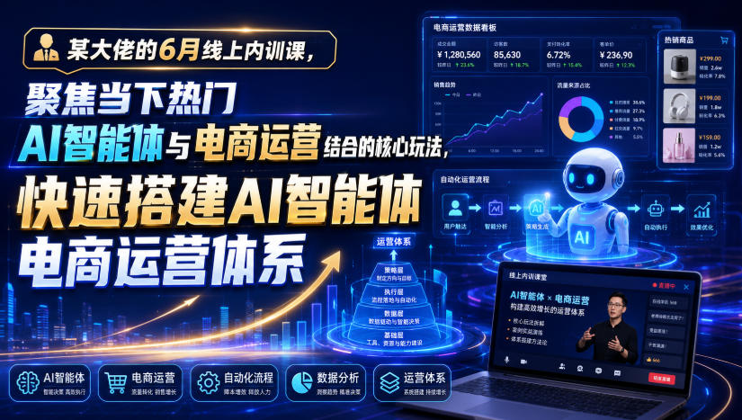某大佬的6月线上内训课，聚焦当下热门AI智能体与电商运营结合的核心玩法，快速搭建AI智能体电商运营体系-知识星球