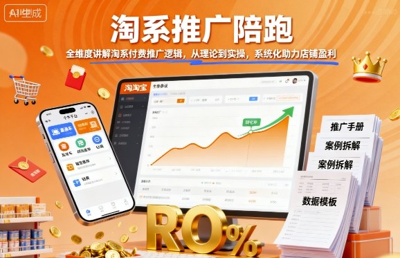 淘系推广陪跑，全维度讲解淘系付费推广逻辑，从理论到实操，系统化助力店铺盈利-知识星球