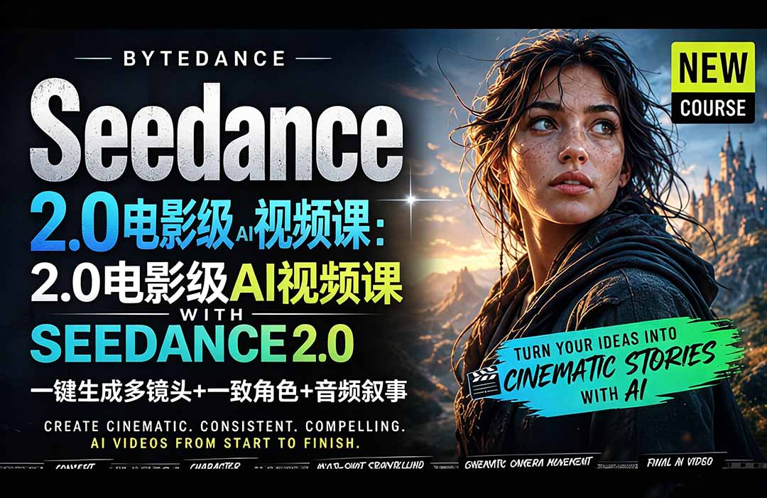 Seedance 2.0电影级AI视频课：一键生成多镜头+一致角色+音频叙事-知识星球