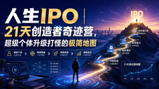 人生IPO︱21天创造者奇迹营，​超级个体升级打怪的极简地图-知识星球