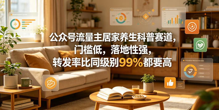 公众号流量主居家养生科普赛道，门槛低，落地性强，转发率比同级别99％都要高-知识星球