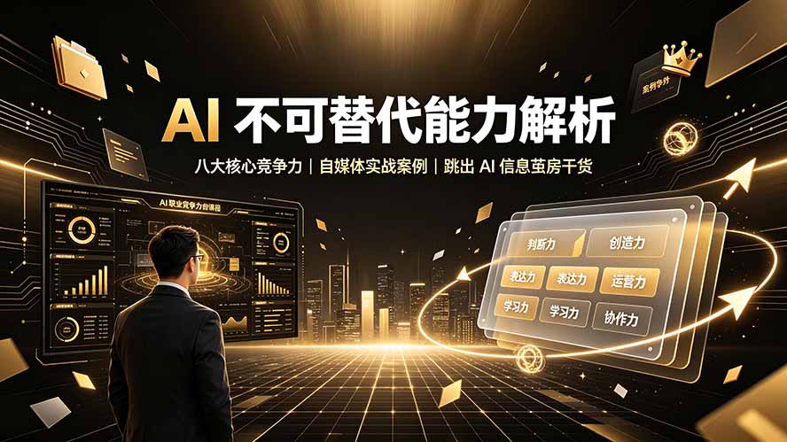 付费文章：AI 不可替代能力解析▸八大核心竞争力｜自媒体实战案例｜跳出 AI 信息茧房干货-知识星球