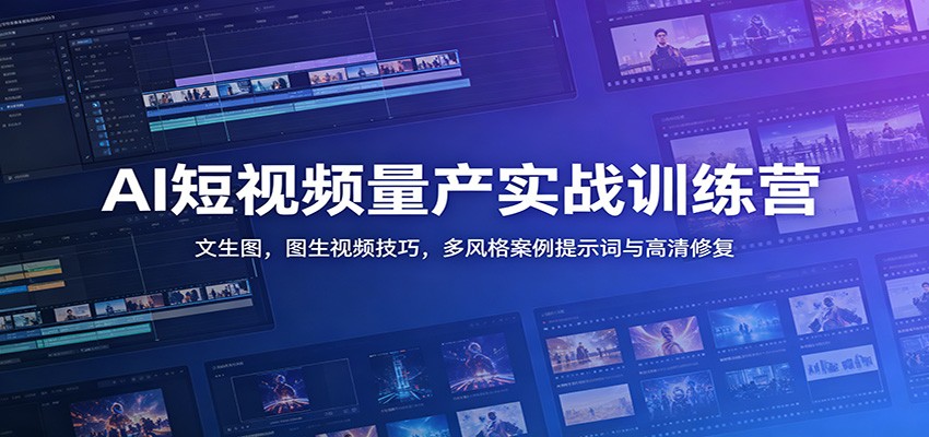 AI短视频量产实战训练营：文生图，图生视频技巧，多风格案例提示词与高清修复-知识星球