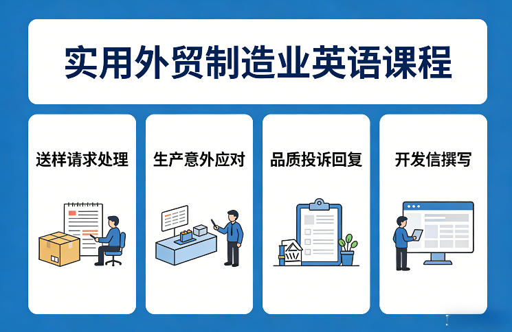 实用外贸制造业英语课程，教你专业处理送样请求、应对生产意外、回复品质投诉、撰写开发信等-知识星球