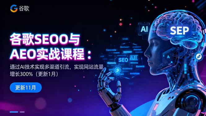 谷歌SEO与AEO实战课程：通过AI技术实现多渠道引流，实现网站流量增长300%-知识星球