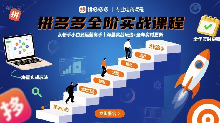 拼多多全阶实战课程，从新手小白到运营高手，海量实战玩法+全年实时更新【2025年9月更新】-知识星球