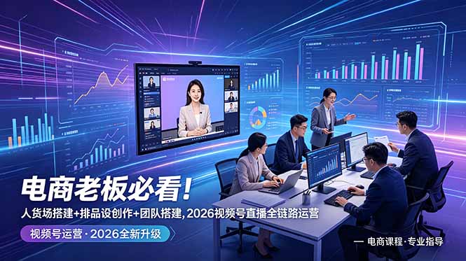 电商老板必看！人货场搭建+排品设计+素材创作+团队搭建，2026视频号直播全链路运营-知识星球