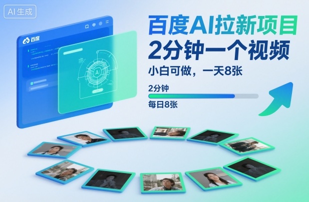 百度AI拉新项目,2分钟一个视频,小白可做,一天8张【附案例+保姆级教程】-知识星球