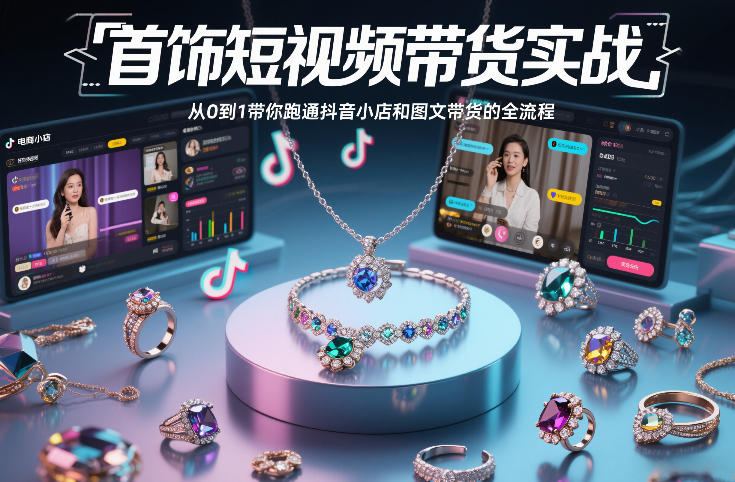 首饰短视频带货实战,从0到1带你跑通抖音小店和图文带货的全流程-知识星球