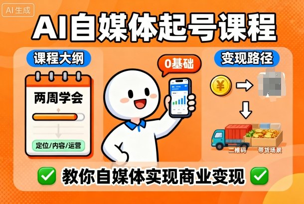 AI自媒体起号课程，0基础小白两周学会，教你自媒体实现商业变现-知识星球