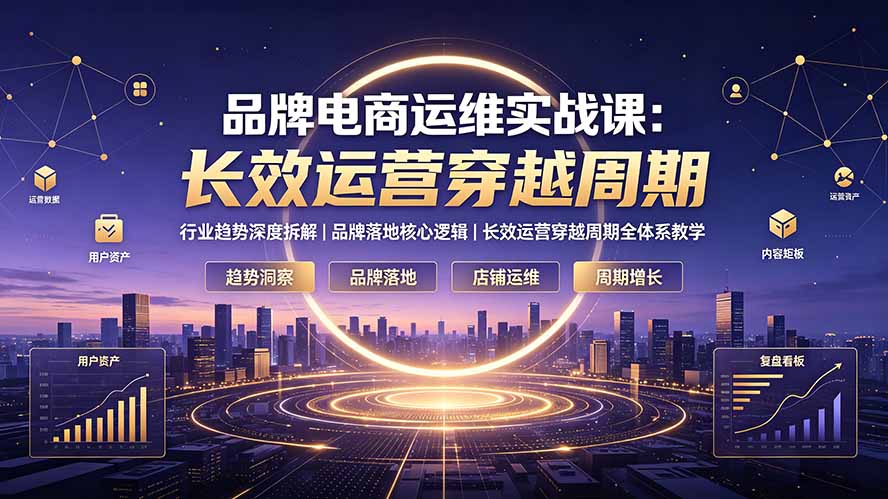 品牌电商运维实战课：行业趋势深度拆解｜品牌落地核心逻辑｜长效运营穿越周期全体系教学-知识星球
