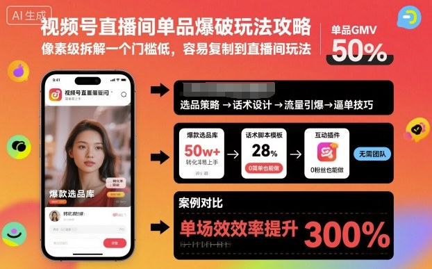 视频号直播间单品爆破玩法攻略,像素级拆解一个门槛低,容易复制到直播间玩法-知识星球