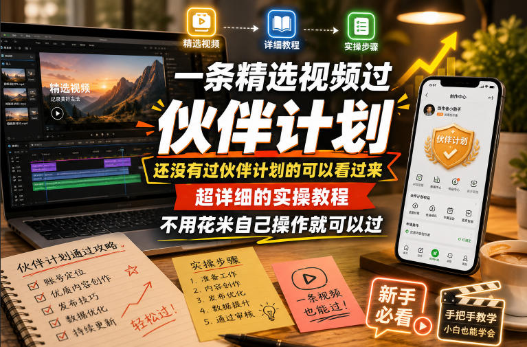 一条精选视频过伙伴计划，还没有过伙伴计划的可以看过来，超详细的实操教程，不用花米自己操作就可以过-知识星球