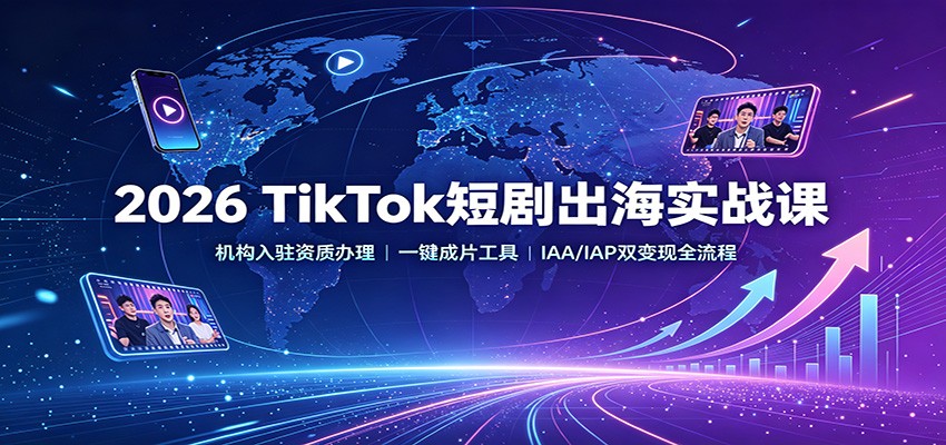 2026 TikTok短剧出海实战课：机构入驻资质办理，一键成片工具，IAA/IAP双变现全流程-知识星球