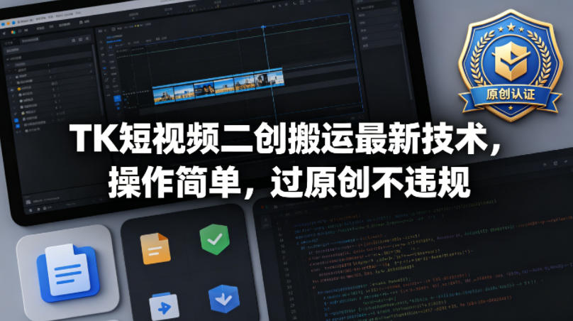 TK短视频二创搬运最新技术，操作简单，过原创不违规-知识星球