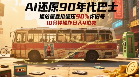 AI还原90年代巴士，一帧就让70后泪崩，播放量直接碾压90%怀旧号，每天操作十分钟，日入四位数-知识星球