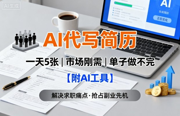 AI代写简历，一天5张，今年找工作难，市场刚需，单子做不完【附AI工具】-知识星球
