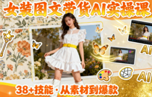 女装图文带货的AI实操课,覆盖38个实用技能,快速提升素材制作效率-知识星球
