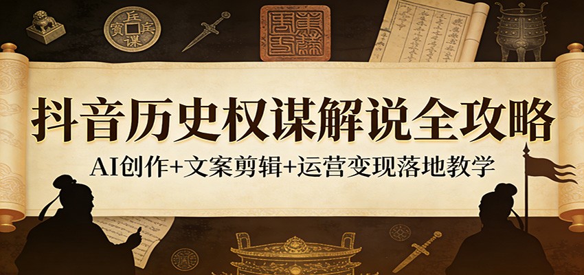 抖音历史权谋解说全攻略：AI创作+文案剪辑+运营变现落地教学-知识星球