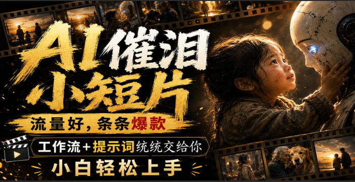 AI催泪小短片，流量好，条条爆款，工作流+提示词统统交给你，小白轻松上手-知识星球