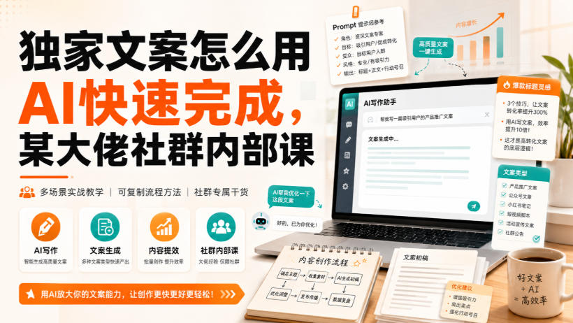 独家文案怎么用AI快速完成，某大佬社群内部课-知识星球