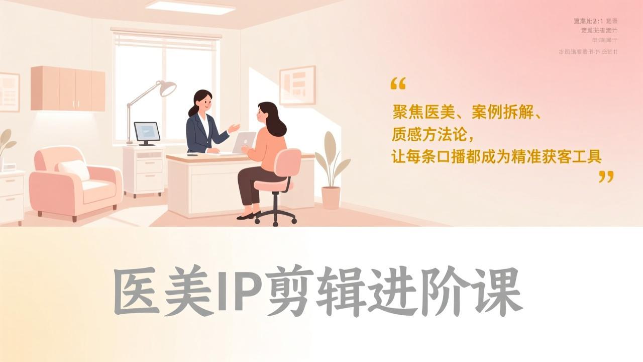 医美IP剪辑进阶课，聚焦医美、案例拆解、质感方法论，让每条口播都成为精准获客工具-知识星球