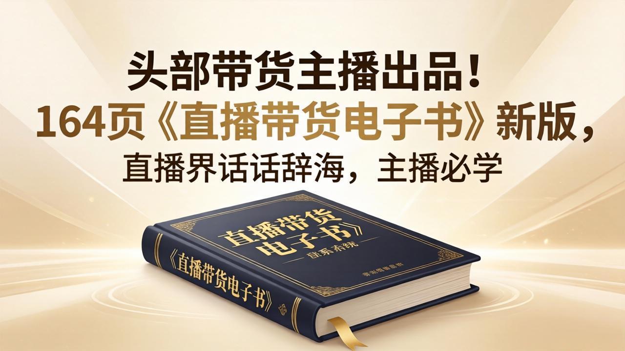头部带货主播出品！164页《直播带货电子书》新版，直播界话术辞海，主播必学-知识星球