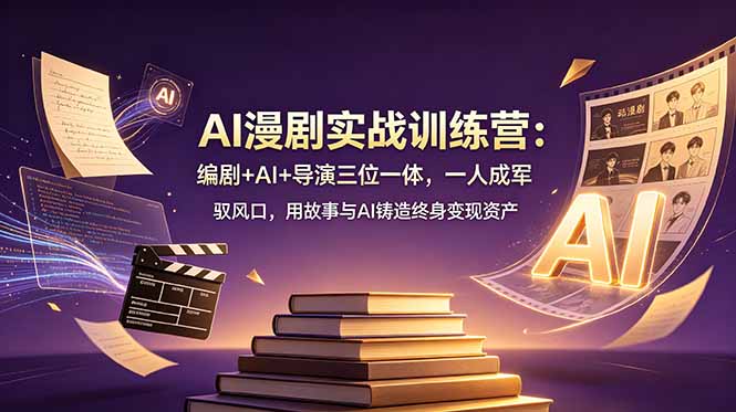 AI漫剧实战训练营：编剧+AI+导演三位一体，一人成军 驭风口，用故事与AI铸造终身变现资产-知识星球
