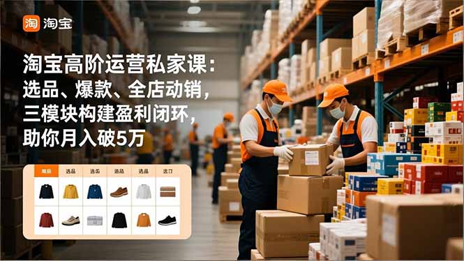 淘宝高阶运营私家课:选品、爆款、全店动销,三模块构建盈利闭环,助你月入破5万-知识星球