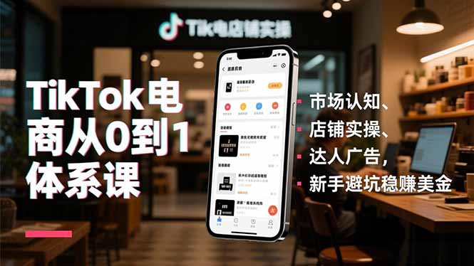 TikTok电商从0到1体系课，市场认知、店铺实操、达人广告，新手避坑稳赚美金-知识星球