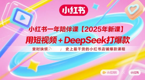 小红书一年陪伴课【2025年新课】，用短视频+deepSeek打爆款，史上最干货的小红书店铺爆款课程-知识星球