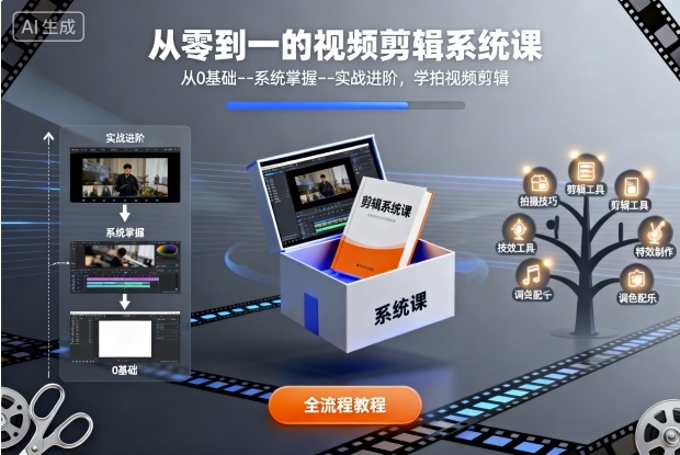 从零到一的视频剪辑系统课，从0基础–系统掌握–实战进阶，学拍视频剪辑-知识星球