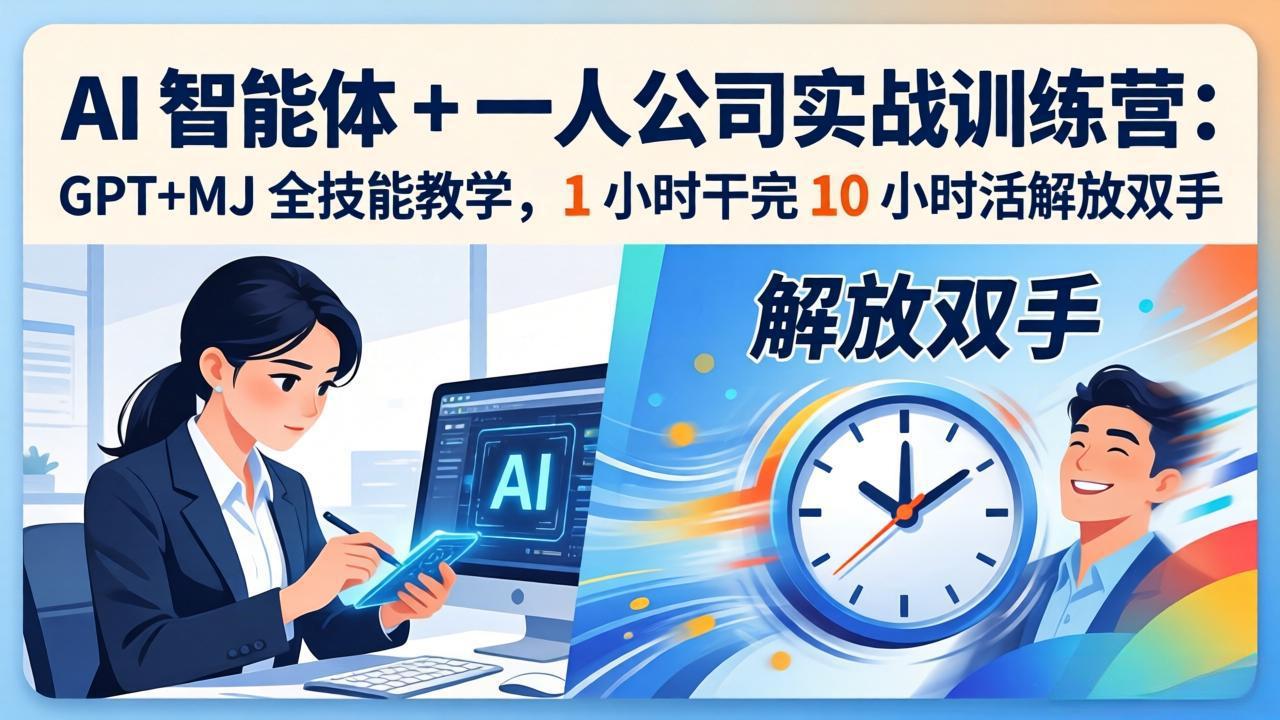 AI 智能体 + 一人公司实战训练营：GPT+MJ 全技能教学，1 小时干完 10 小时活解放双手-知识星球