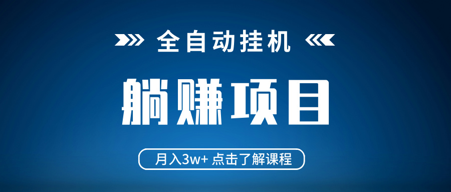 全自动挂机项目 月入3w+ 真正躺平项目 不吃电脑配置 当天见收益-小禾网创