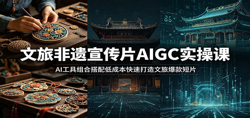 文旅非遗宣传片AIGC实操课:AI工具组合搭配低成本快速打造文旅爆款短片-知识星球