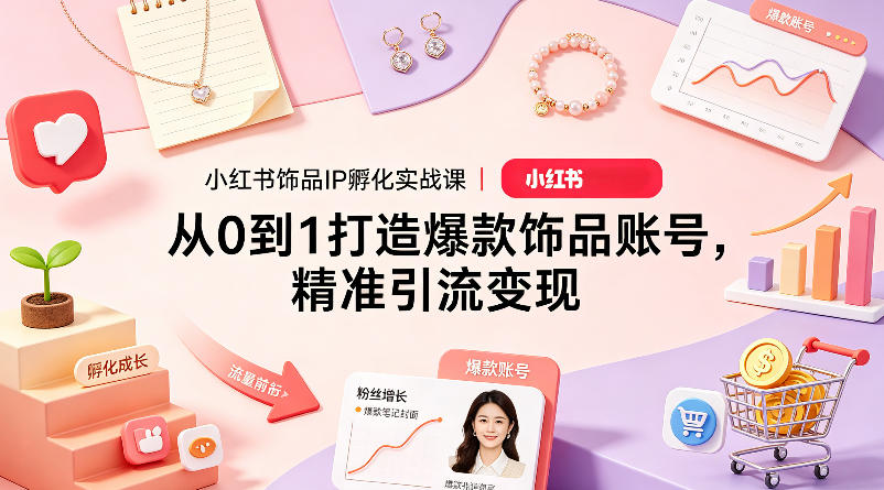 小红书饰品IP孵化实战课｜从0到1打造爆款饰品账号，精准引流变现-知识星球
