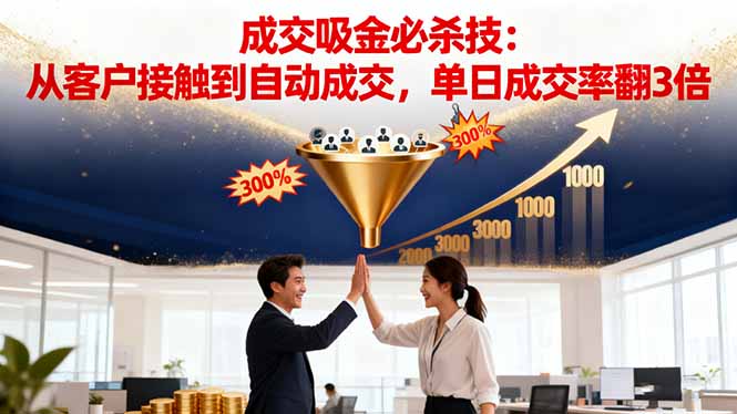 吸金成交营销必杀技:从客户接触到自动成交,单日成交率翻3倍-知识星球