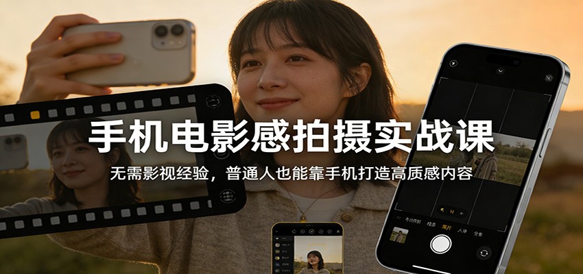 手机电影感拍摄实战课：无需影视经验，普通人也能靠手机打造高质感内容-知识星球