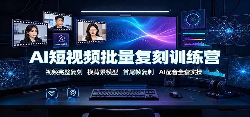 AI短视频批量复刻训练营：视频完整复刻，换背景模型、首尾帧复制、AI配音全套实操-知识星球