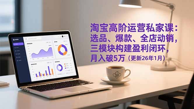 淘宝高阶运营私家课:选品、爆款、全店动销,三模块构建盈利闭环,月入破5万(更新26年1月-知识星球