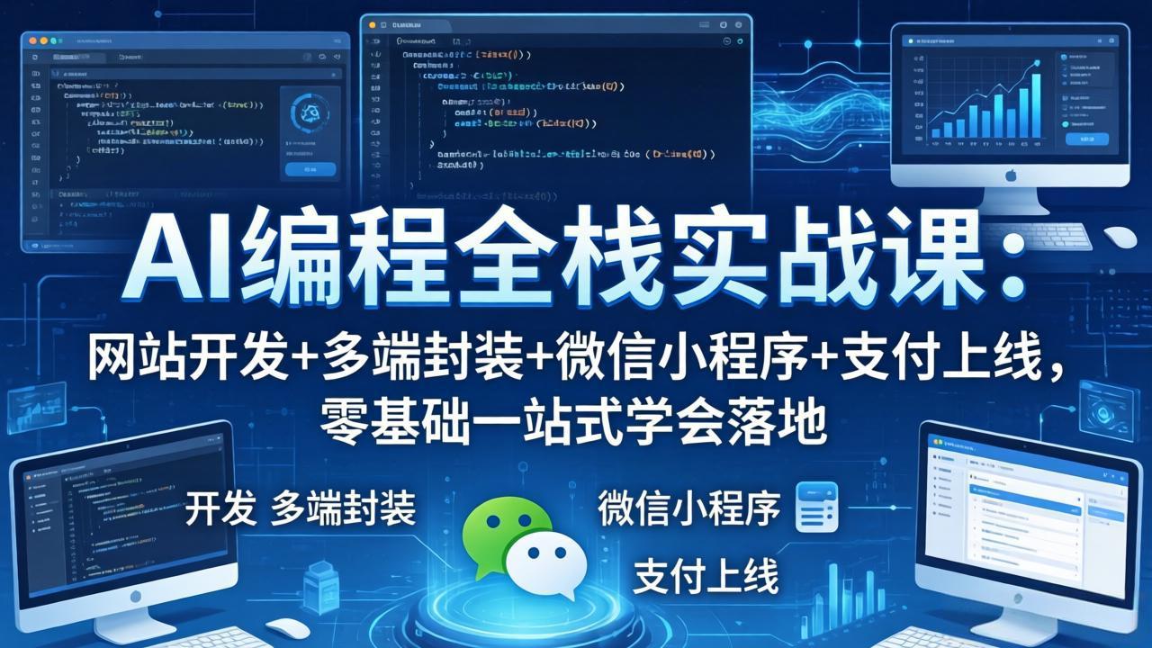 AI编程全栈实战课：网站开发+多端封装+微信小程序+支付上线，零基础一站式学会落地-知识星球